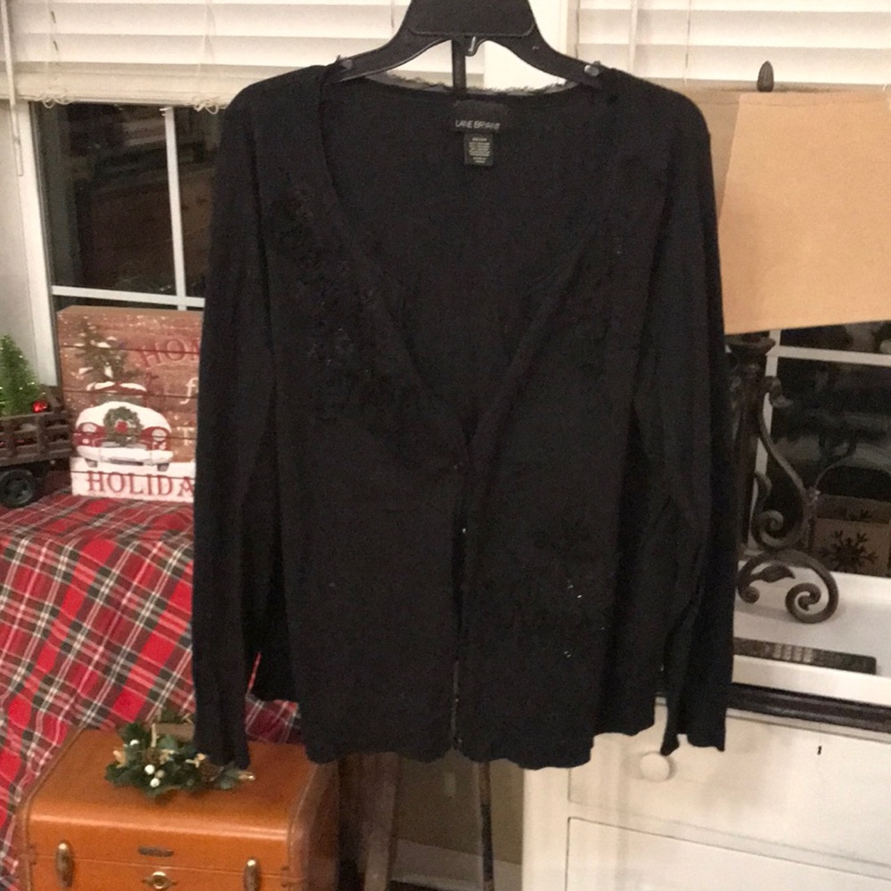 Lane Bryant Women’s Black Cardigan with sequin embellishments
